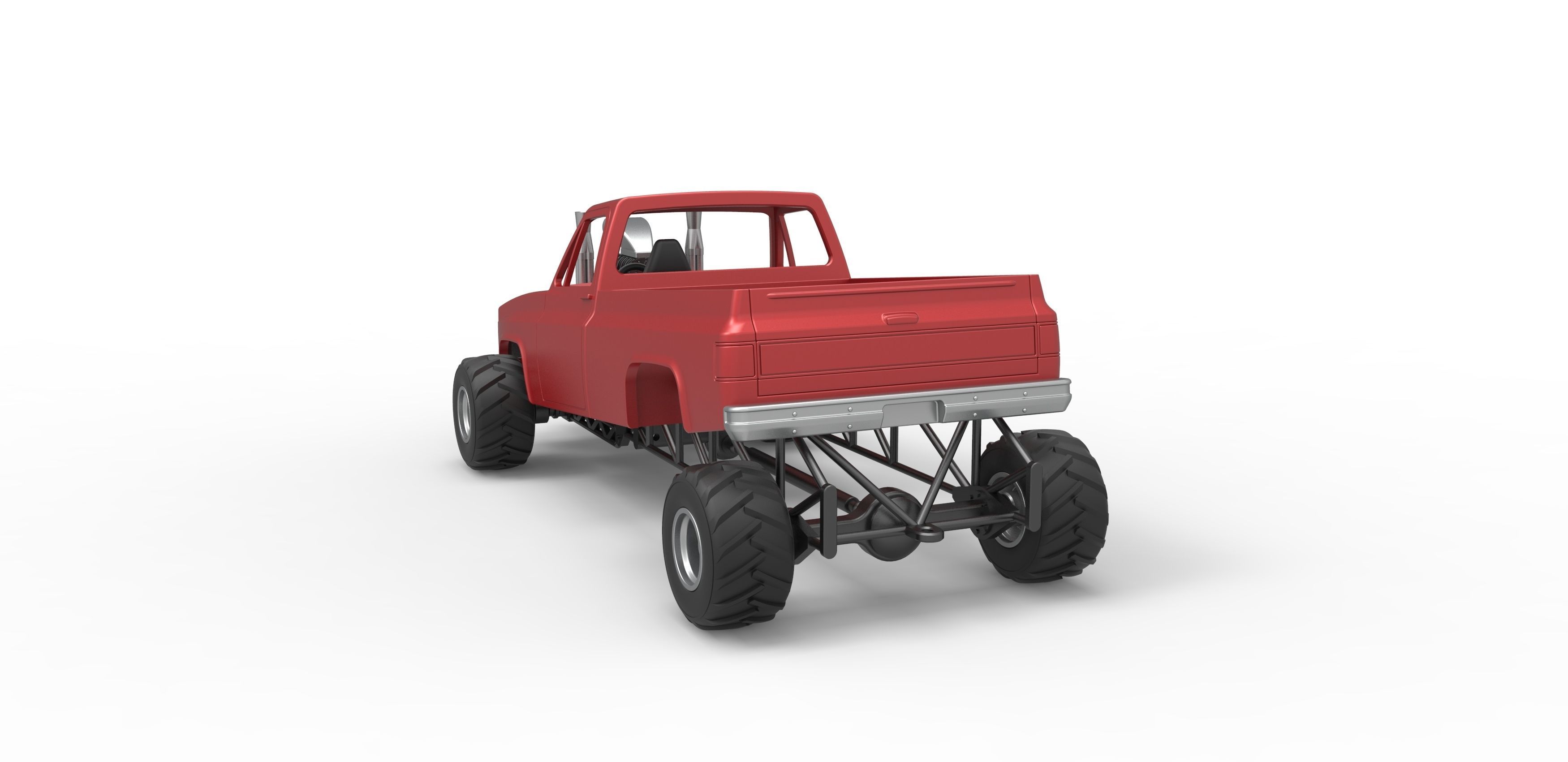 Old school pulling truck 4wd Scale 1 to 25 3D print model_11