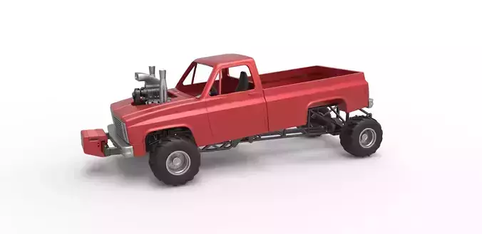 Old school pulling truck 4wd Scale 1 to 25