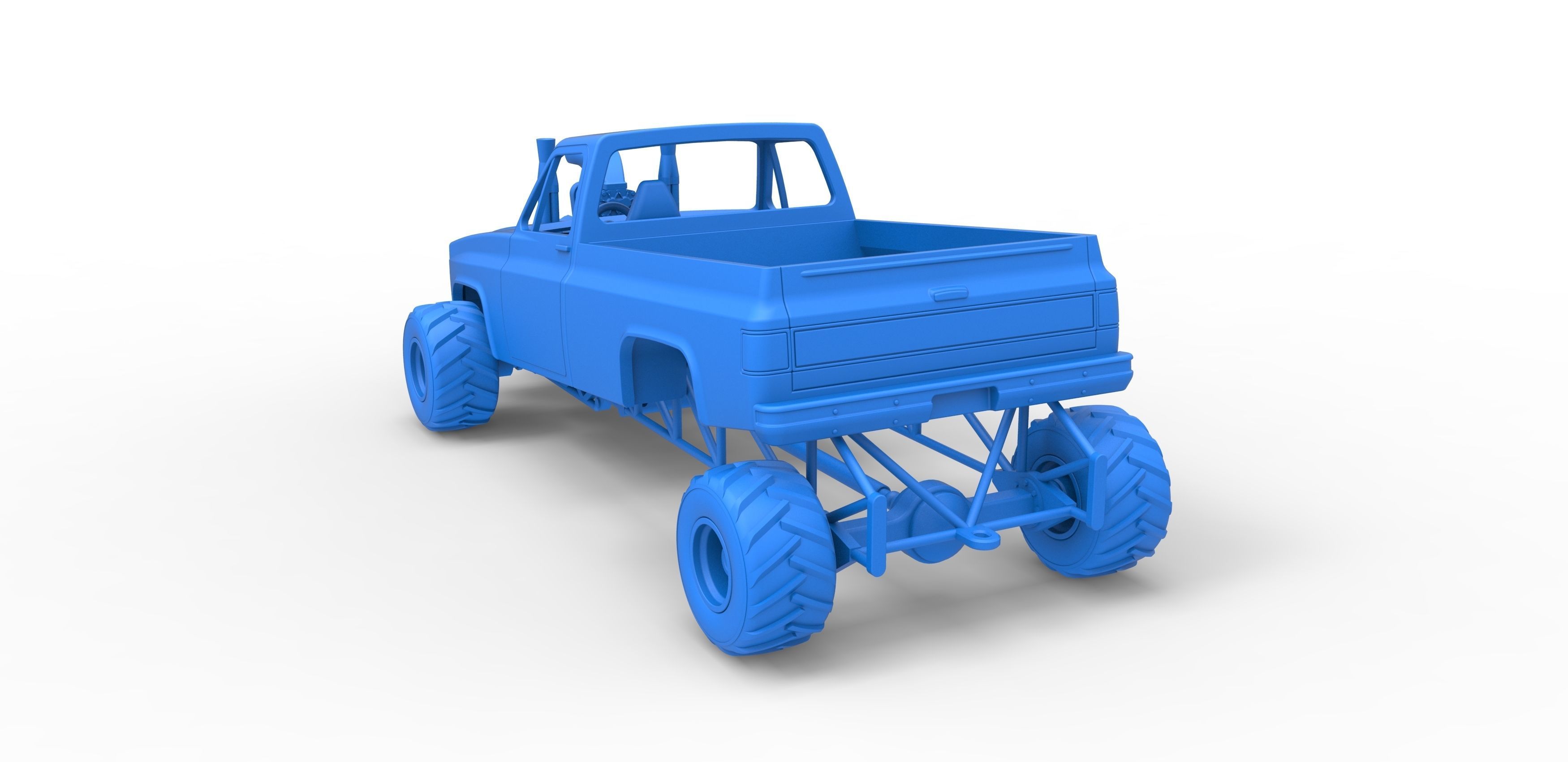 Old school pulling truck 4wd Scale 1 to 25 3D print model_24