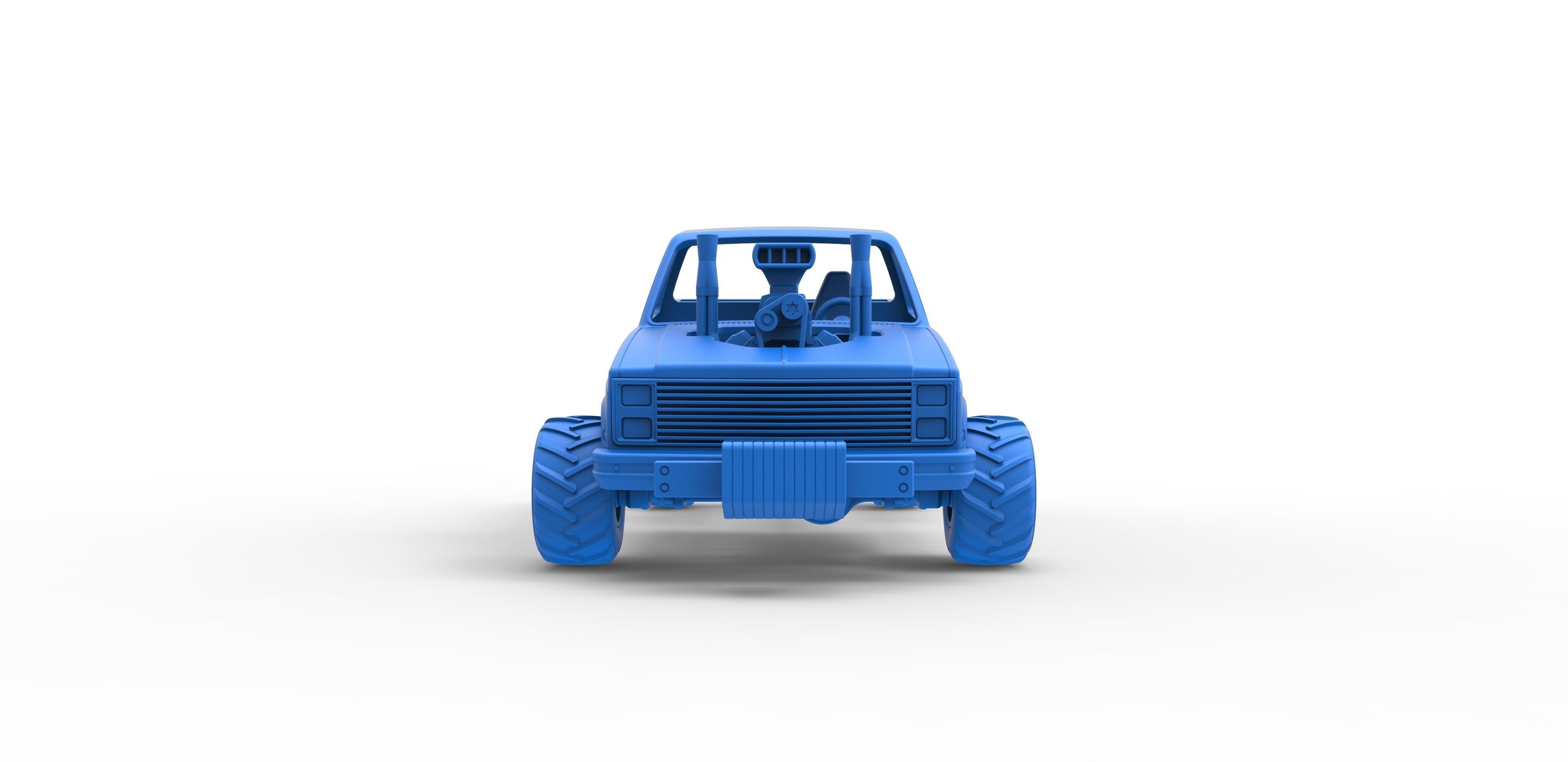 Old school pulling truck 4wd Scale 1 to 25 3D print model_19
