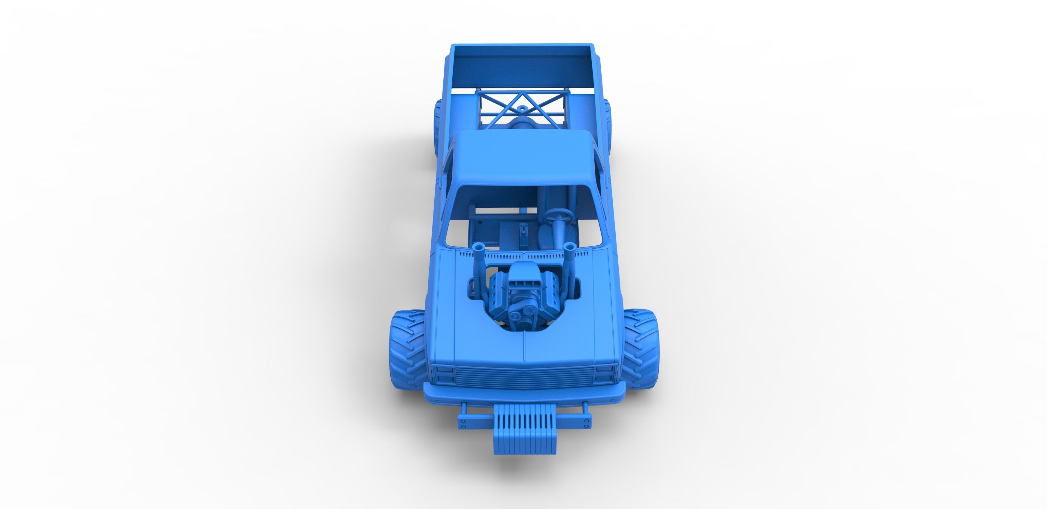 Old school pulling truck 4wd Scale 1 to 25 3D print model_18