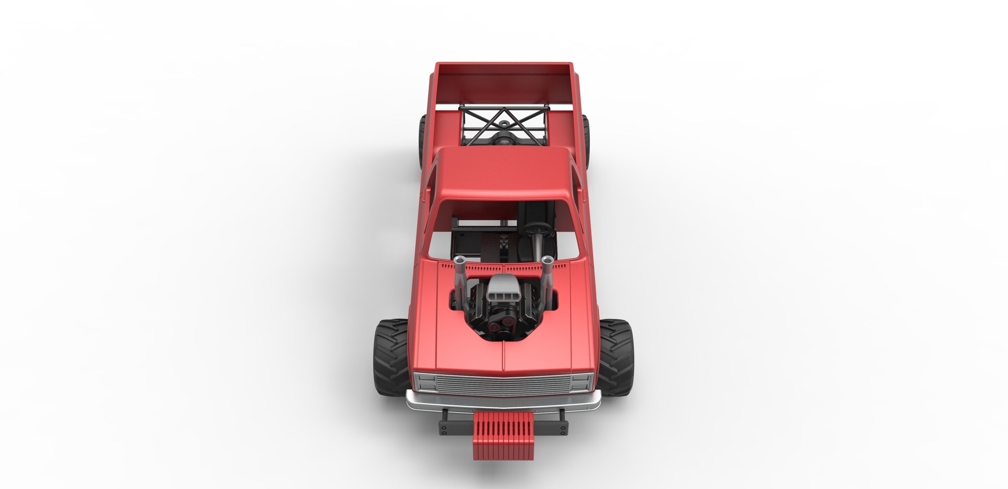 Old school pulling truck 4wd Scale 1 to 25 3D print model_5