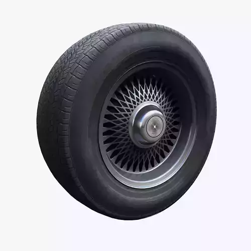 Sedan wheel PBR Low-poly 3D model