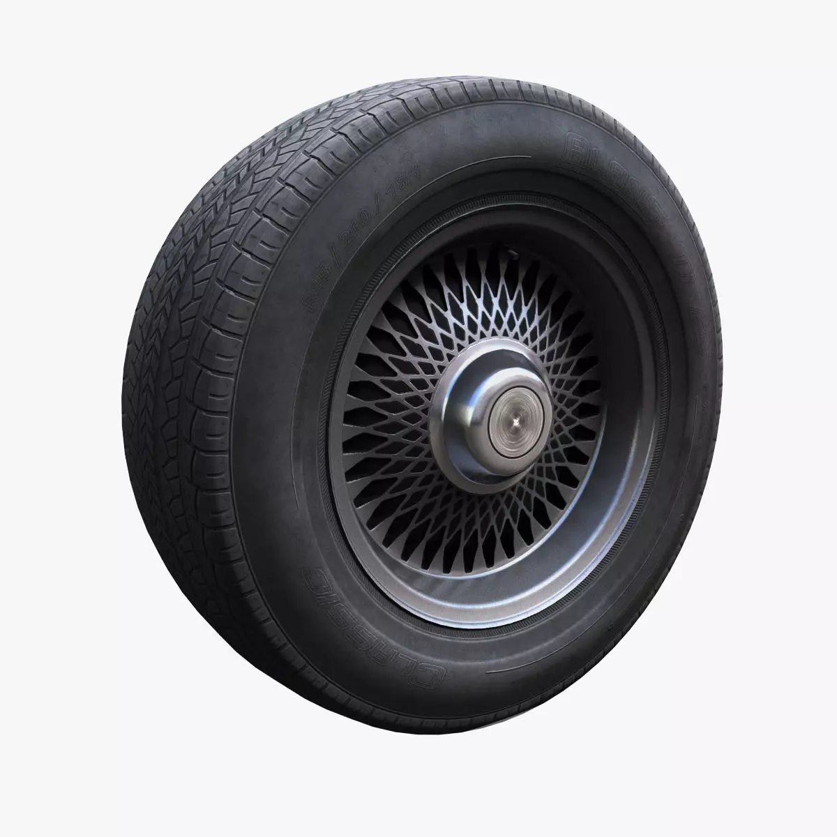 Sedan wheel PBR Low-poly 3D model_0