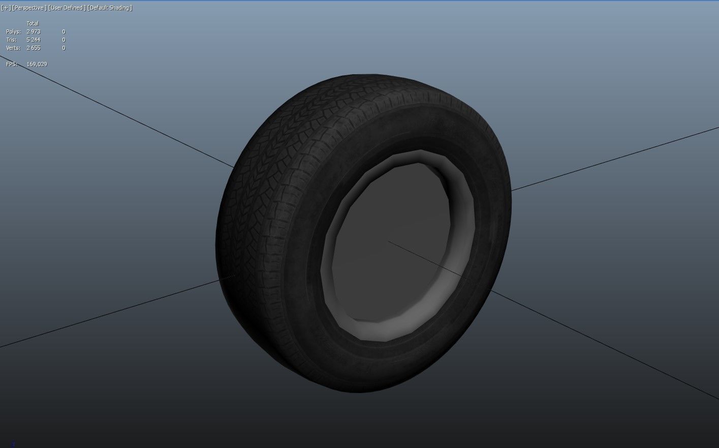 Sedan wheel PBR Low-poly 3D model_7
