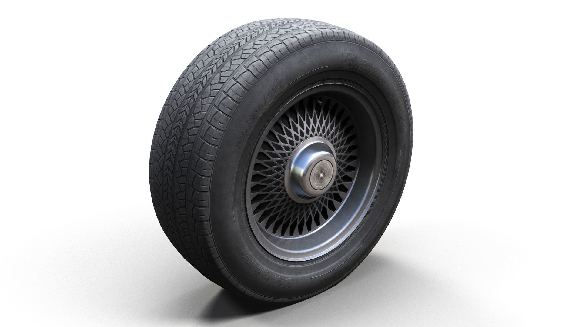 Sedan wheel PBR Low-poly 3D model_1