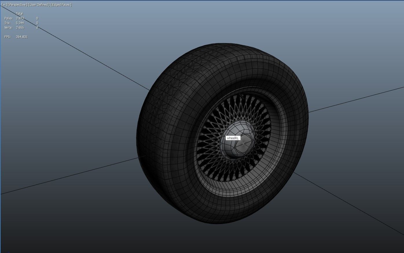 Sedan wheel PBR Low-poly 3D model_6