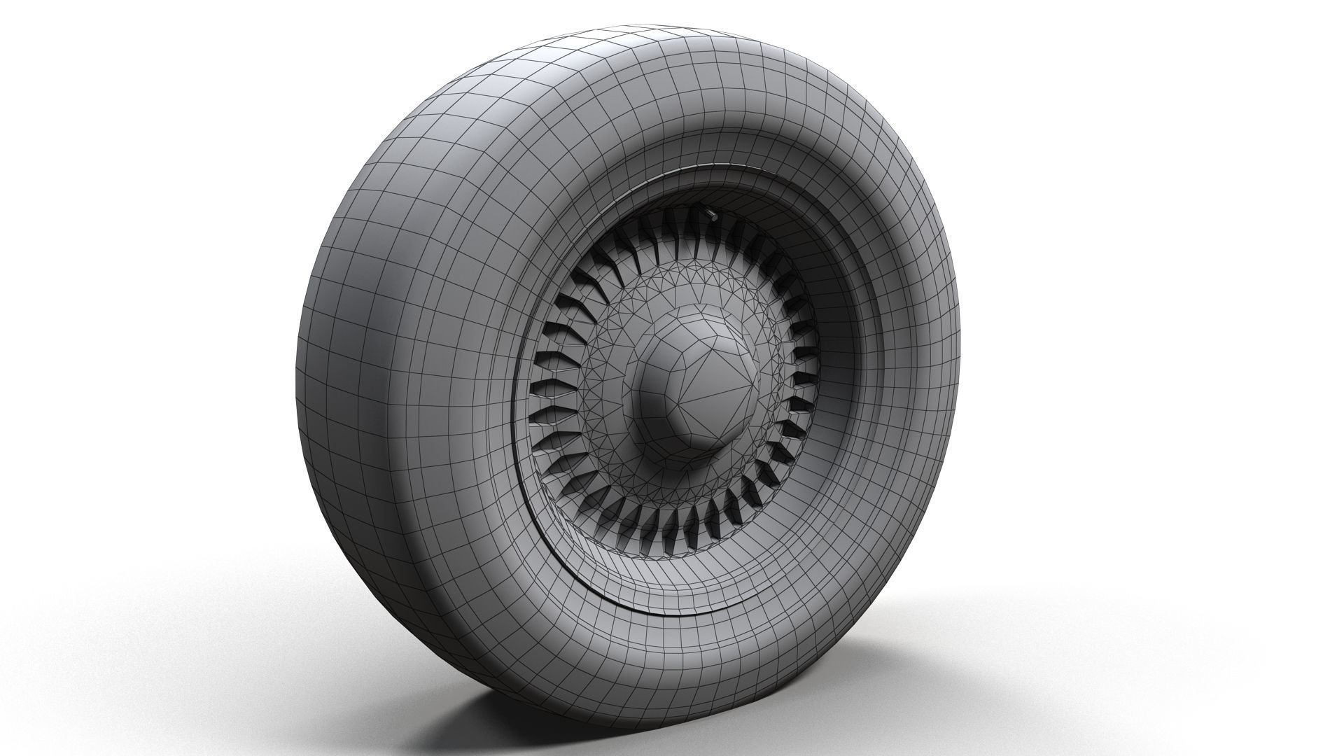 Sedan wheel PBR Low-poly 3D model_4
