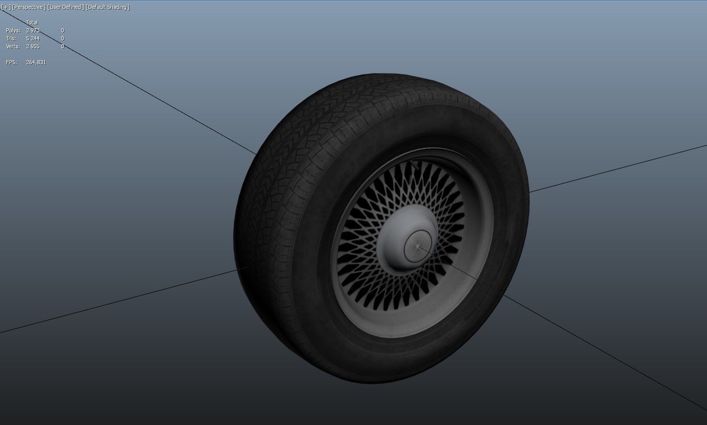 Sedan wheel PBR Low-poly 3D model_8