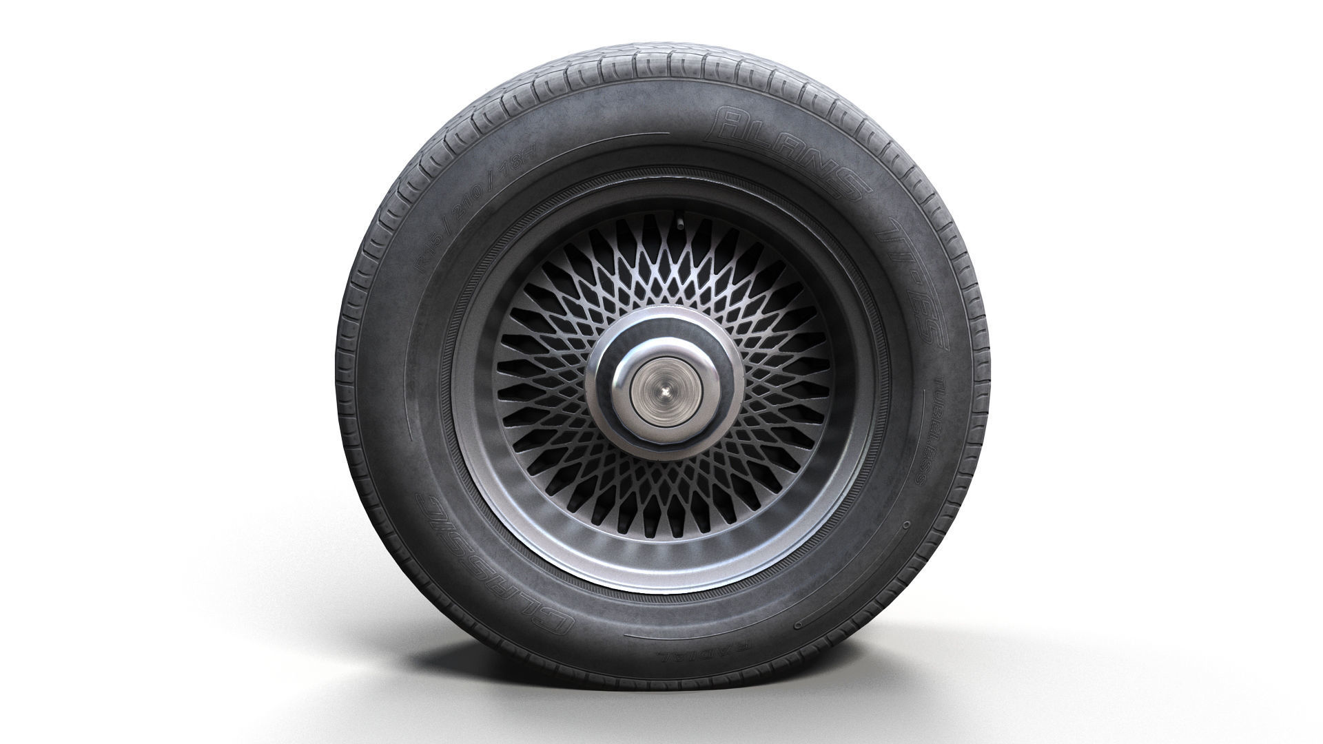 Sedan wheel PBR Low-poly 3D model_2