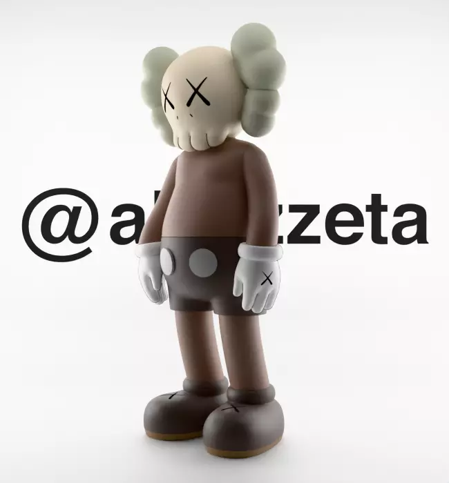 Kaws Companion x What Party Textured Low-poly 3D model_4