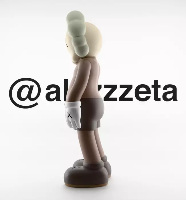 Kaws Companion x What Party Textured Low-poly 3D model_7