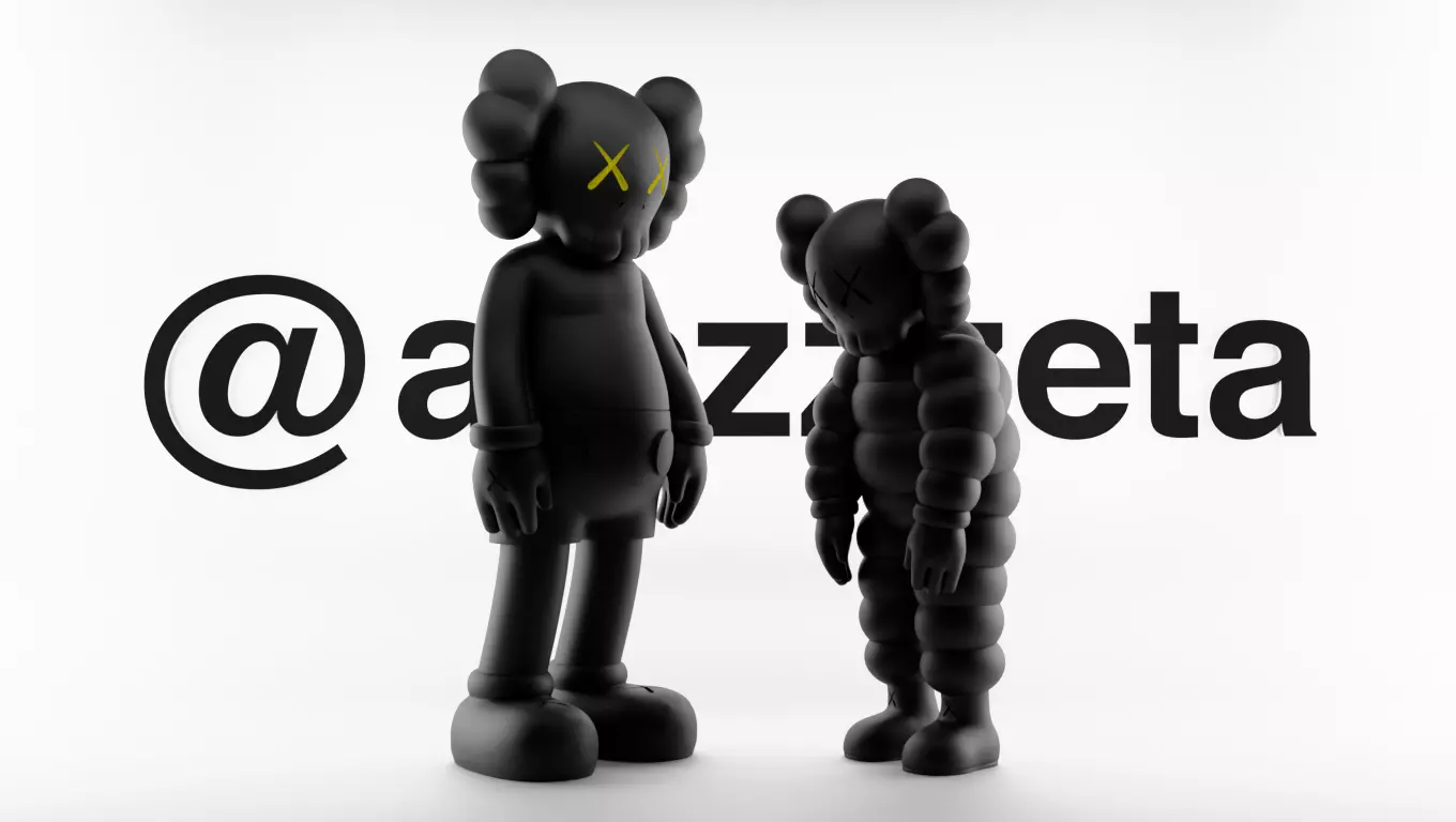 Kaws Companion x What Party Textured Low-poly 3D model_1