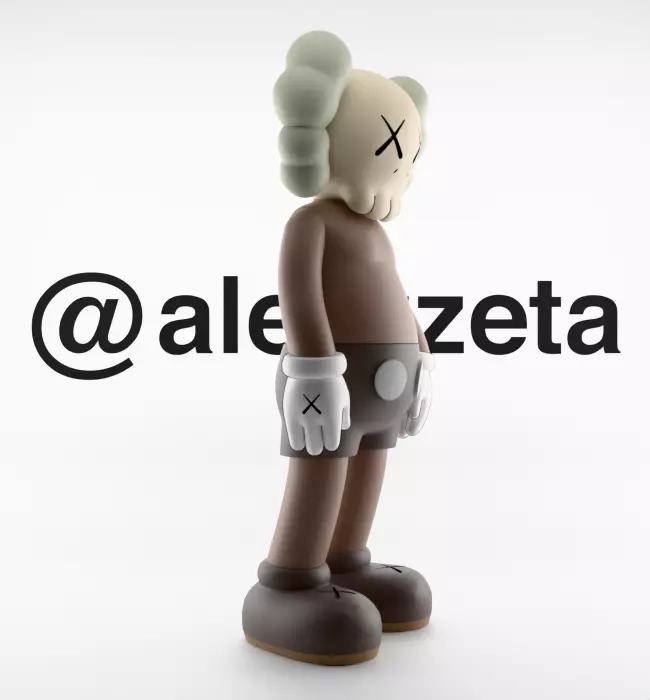 Kaws Companion x What Party Textured Low-poly 3D model_17