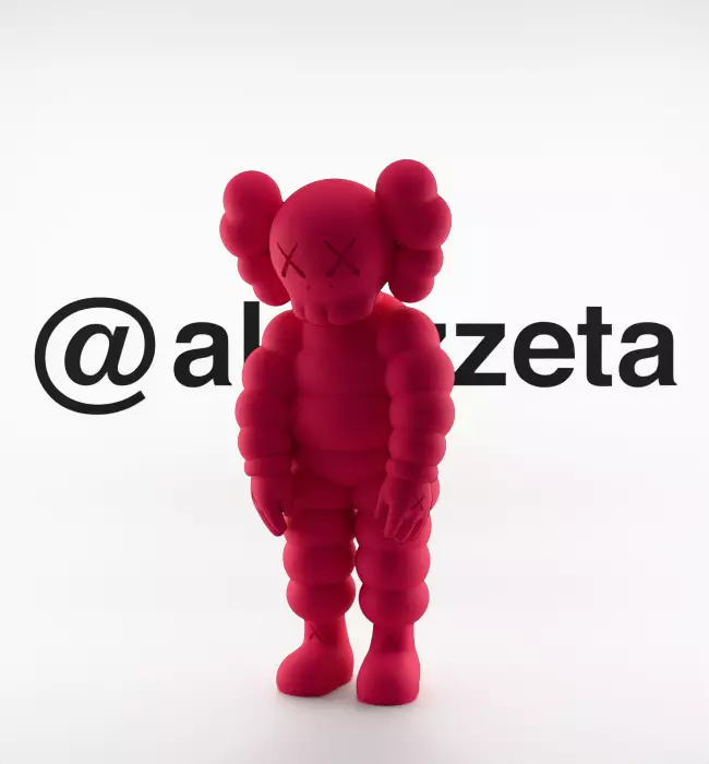 Kaws Companion x What Party Textured Low-poly 3D model_21