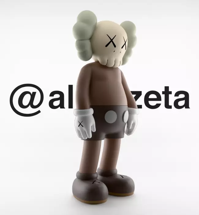 Kaws Companion x What Party Textured Low-poly 3D model_18