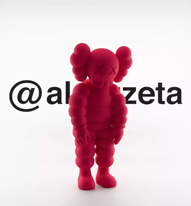 Kaws Companion x What Party Textured Low-poly 3D model_37