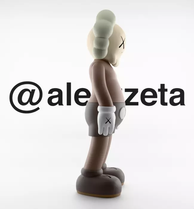 Kaws Companion x What Party Textured Low-poly 3D model_16