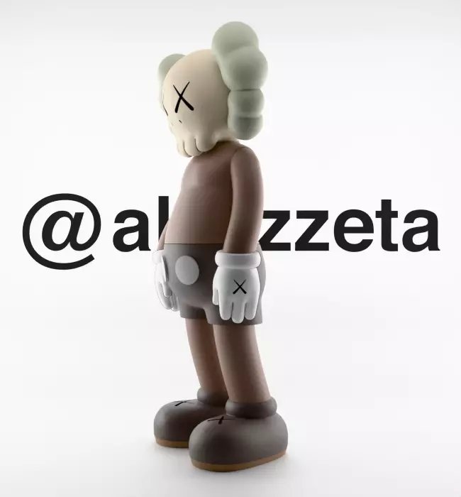 Kaws Companion x What Party Textured Low-poly 3D model_5