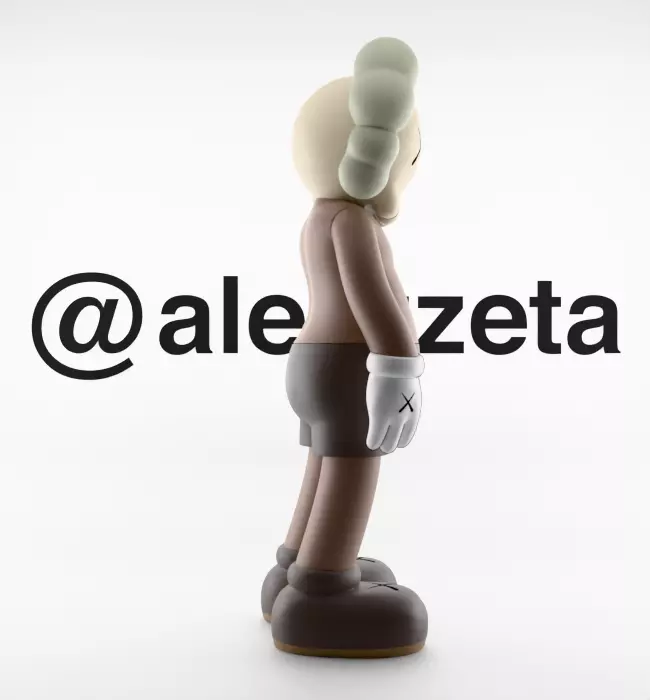 Kaws Companion x What Party Textured Low-poly 3D model_15