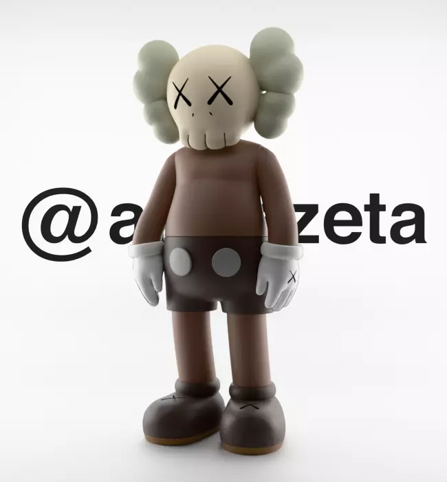 Kaws Companion x What Party Textured Low-poly 3D model_3