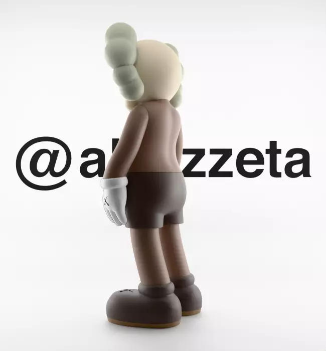 Kaws Companion x What Party Textured Low-poly 3D model_8