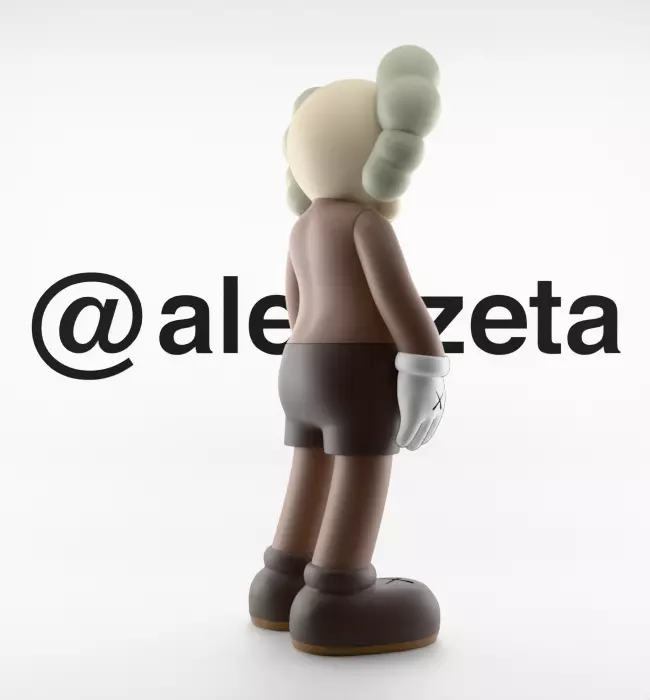 Kaws Companion x What Party Textured Low-poly 3D model_14