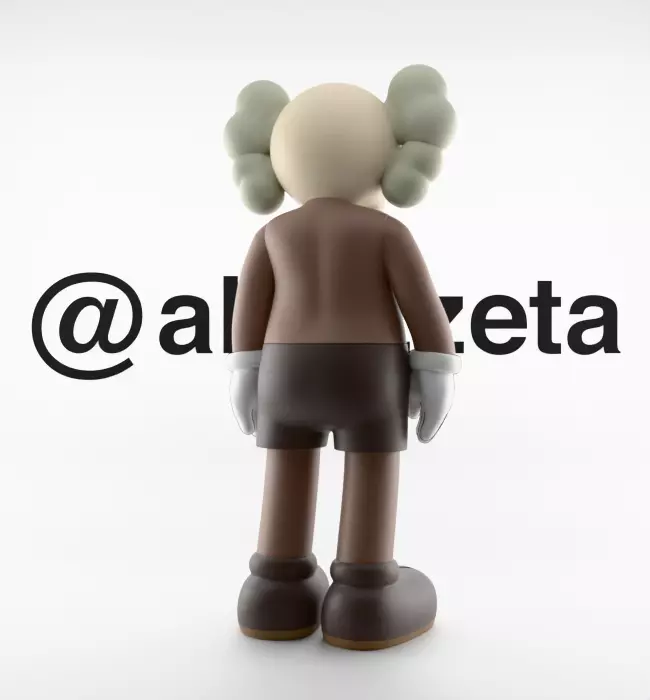 Kaws Companion x What Party Textured Low-poly 3D model_12