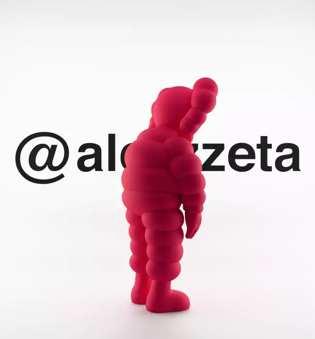 Kaws Companion x What Party Textured Low-poly 3D model_32