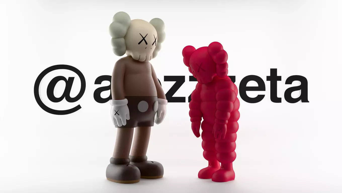 Kaws Companion x What Party Textured Low-poly 3D model_0