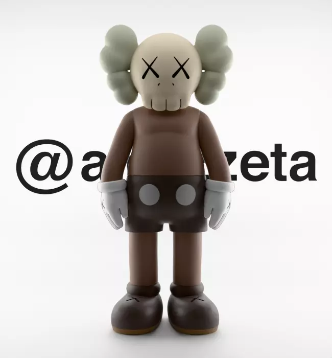 Kaws Companion x What Party Textured Low-poly 3D model_2