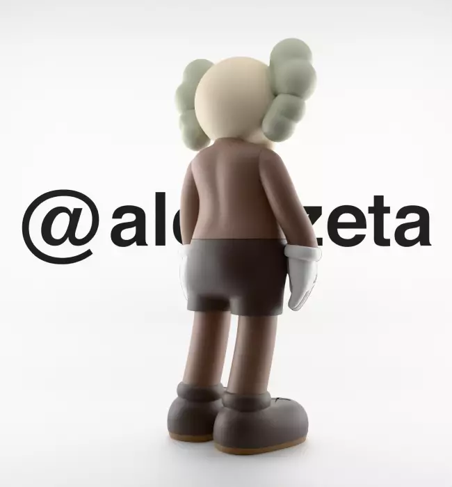 Kaws Companion x What Party Textured Low-poly 3D model_13