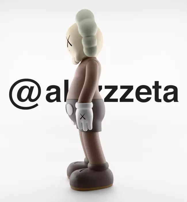 Kaws Companion x What Party Textured Low-poly 3D model_6