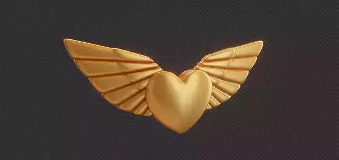 heart with wings for jewelry - Printable model 3D print model