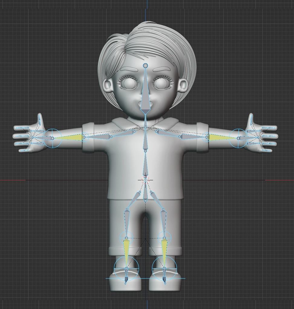 Happy Boy Trio Low-poly 3D model_7