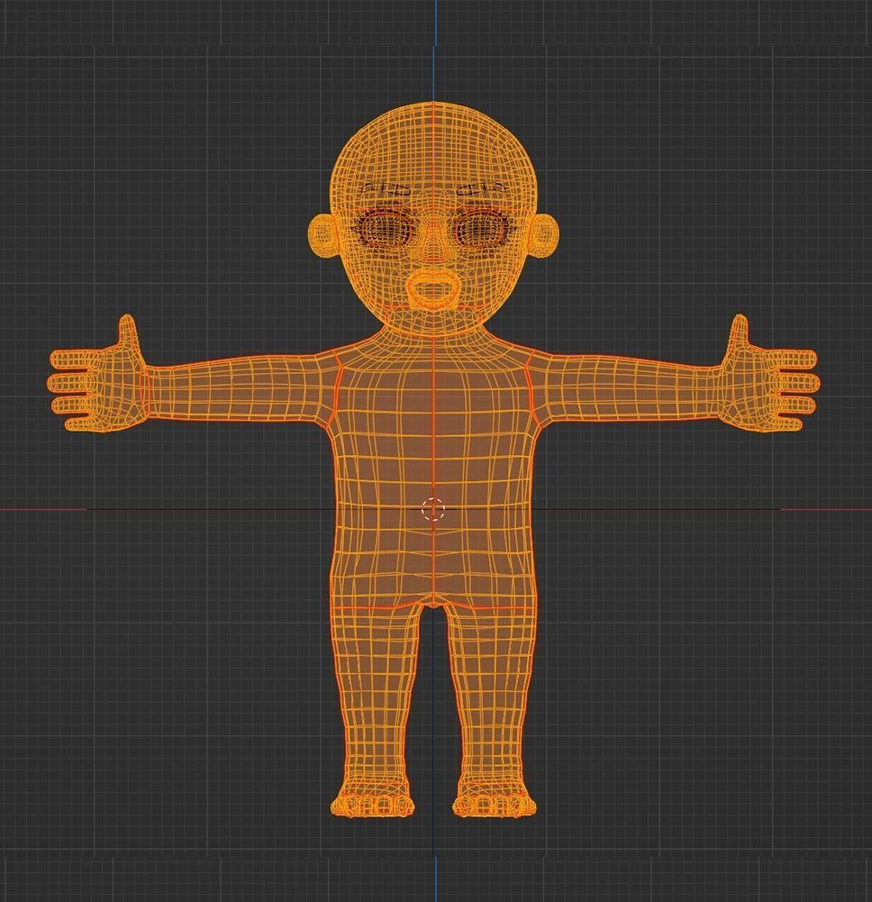 Happy Boy Trio Low-poly 3D model_8