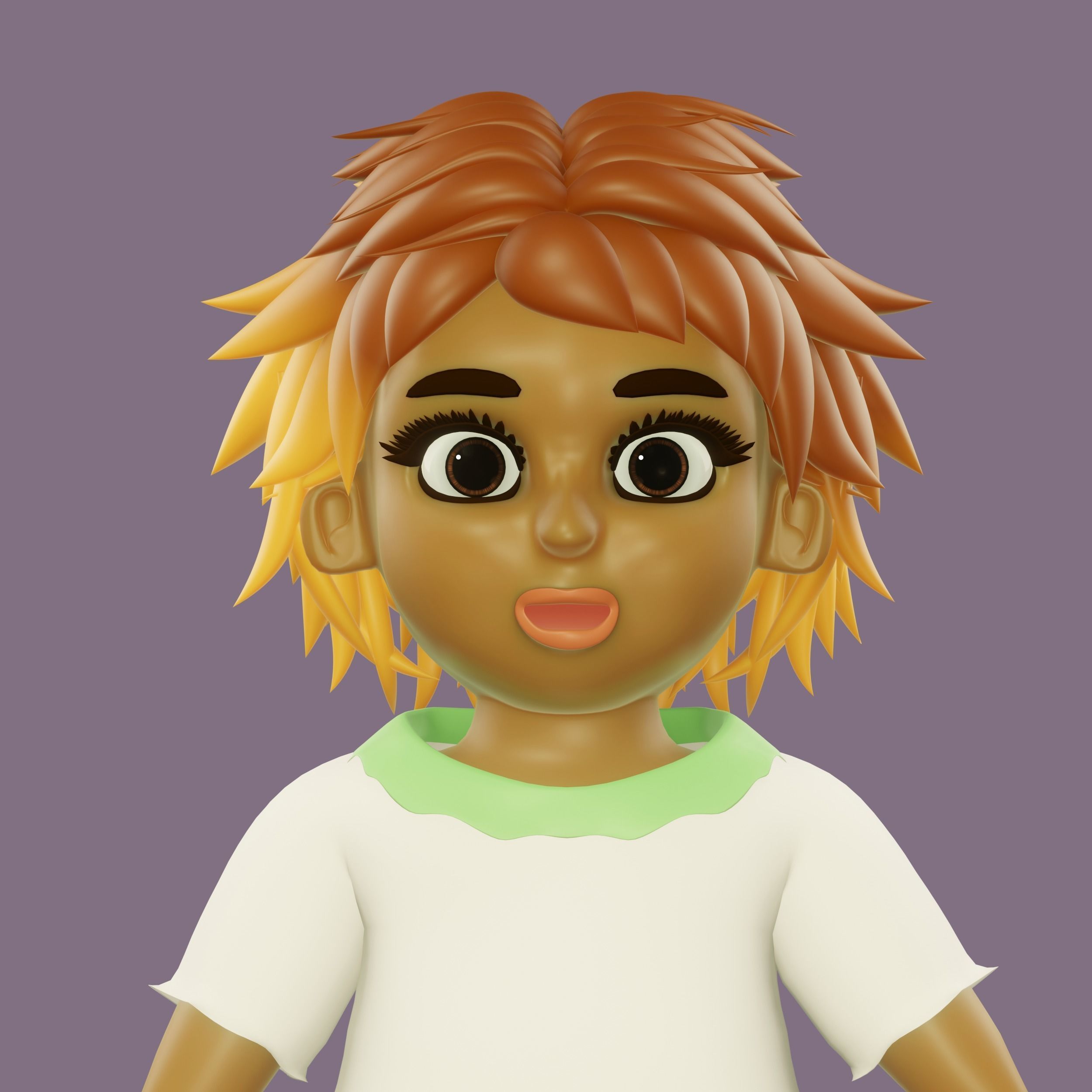 Happy Boy Trio Low-poly 3D model_10