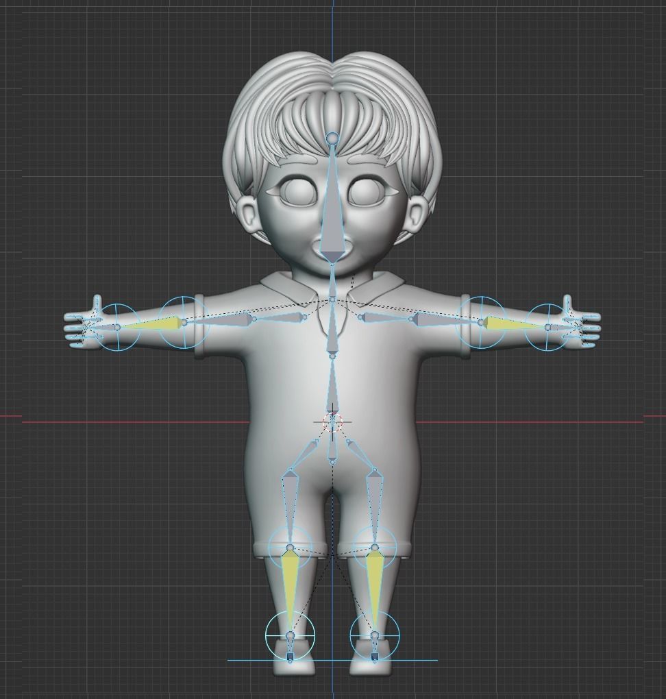 Happy Boy Trio Low-poly 3D model_26