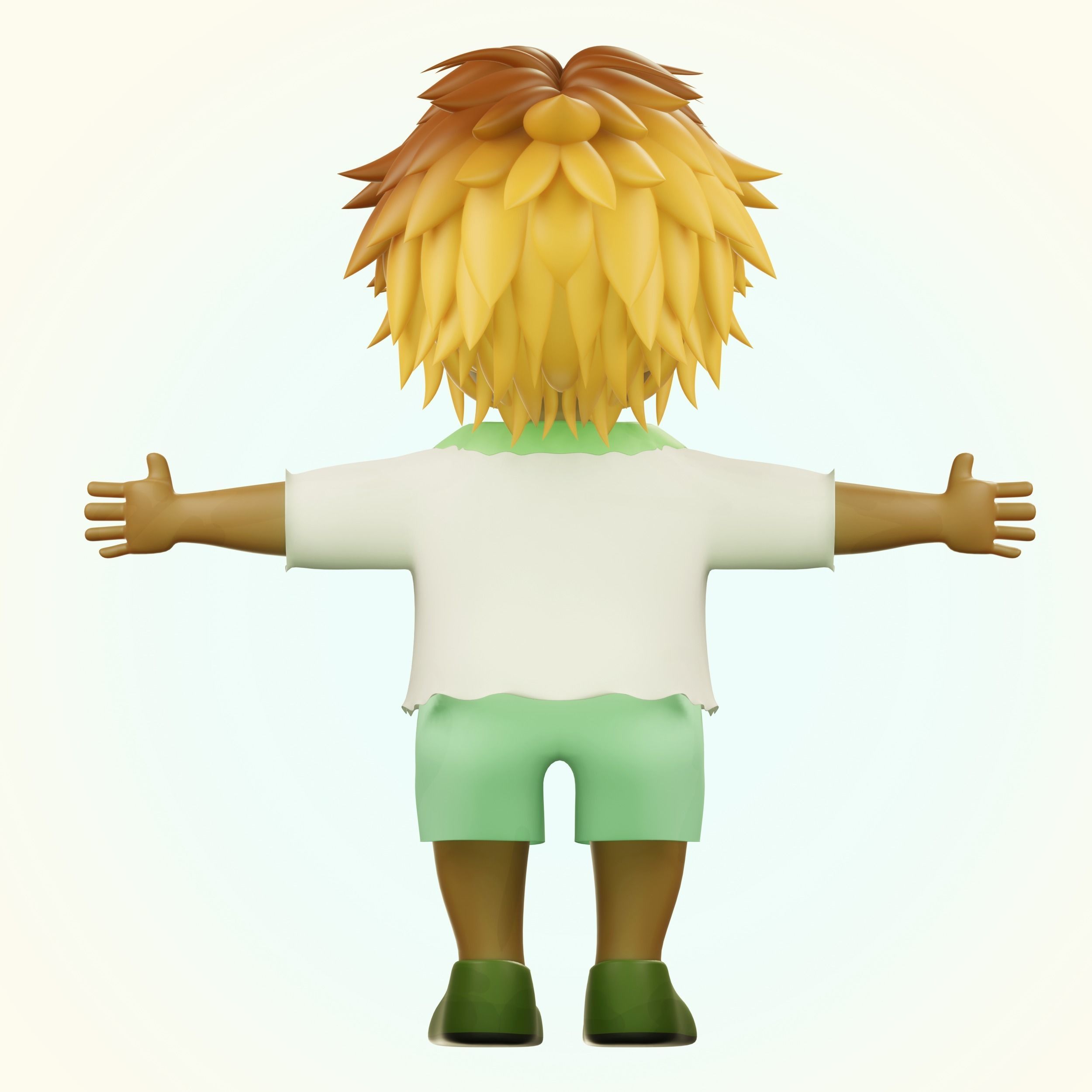 Happy Boy Trio Low-poly 3D model_16