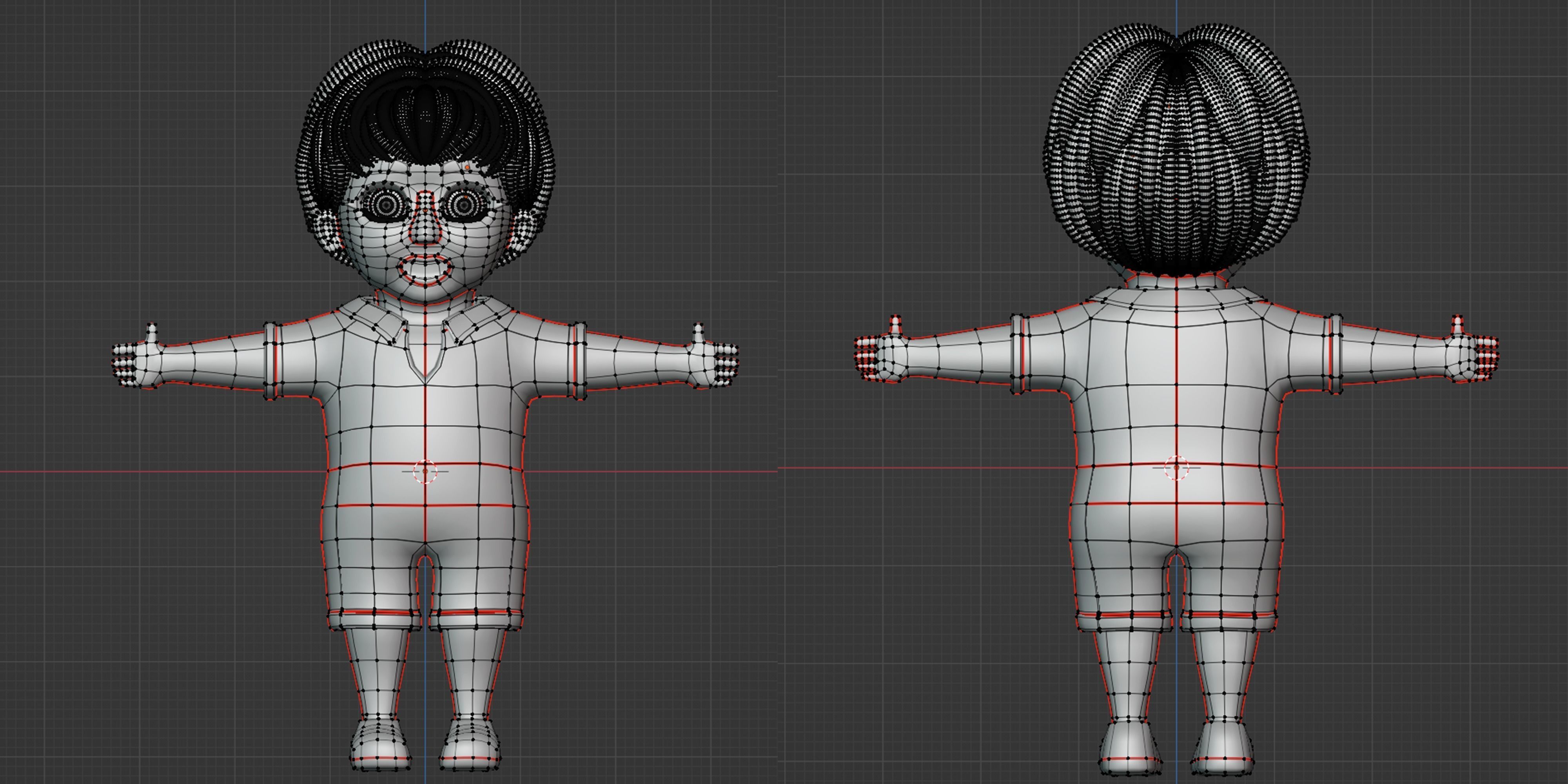 Happy Boy Trio Low-poly 3D model_33