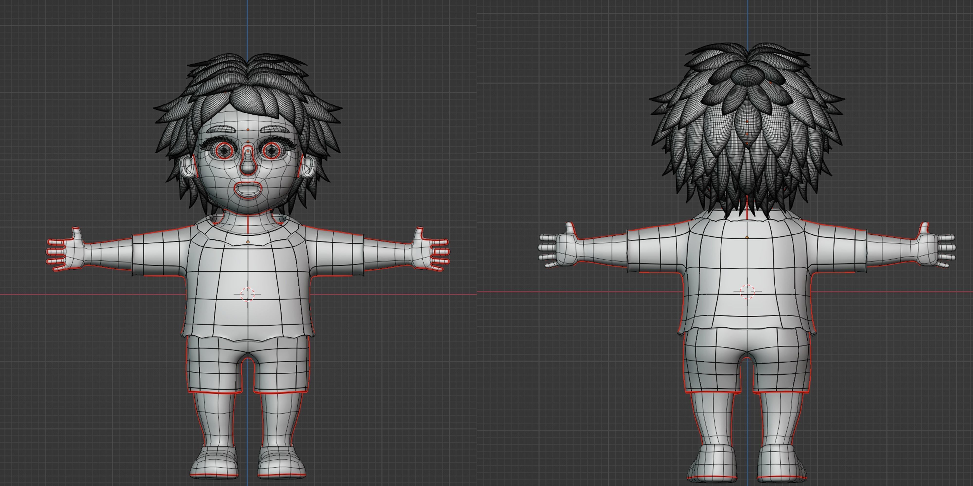 Happy Boy Trio Low-poly 3D model_31