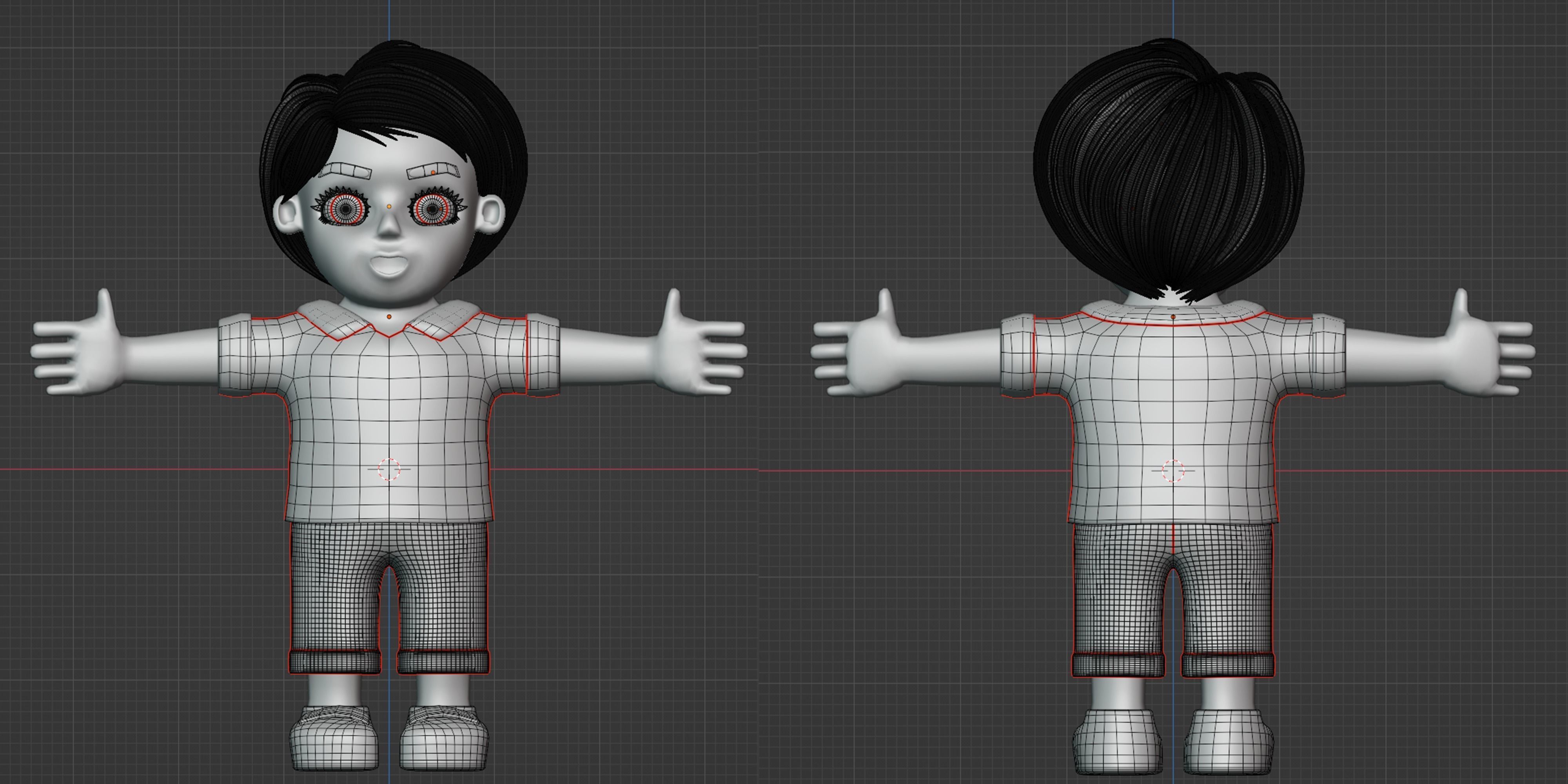 Happy Boy Trio Low-poly 3D model_32