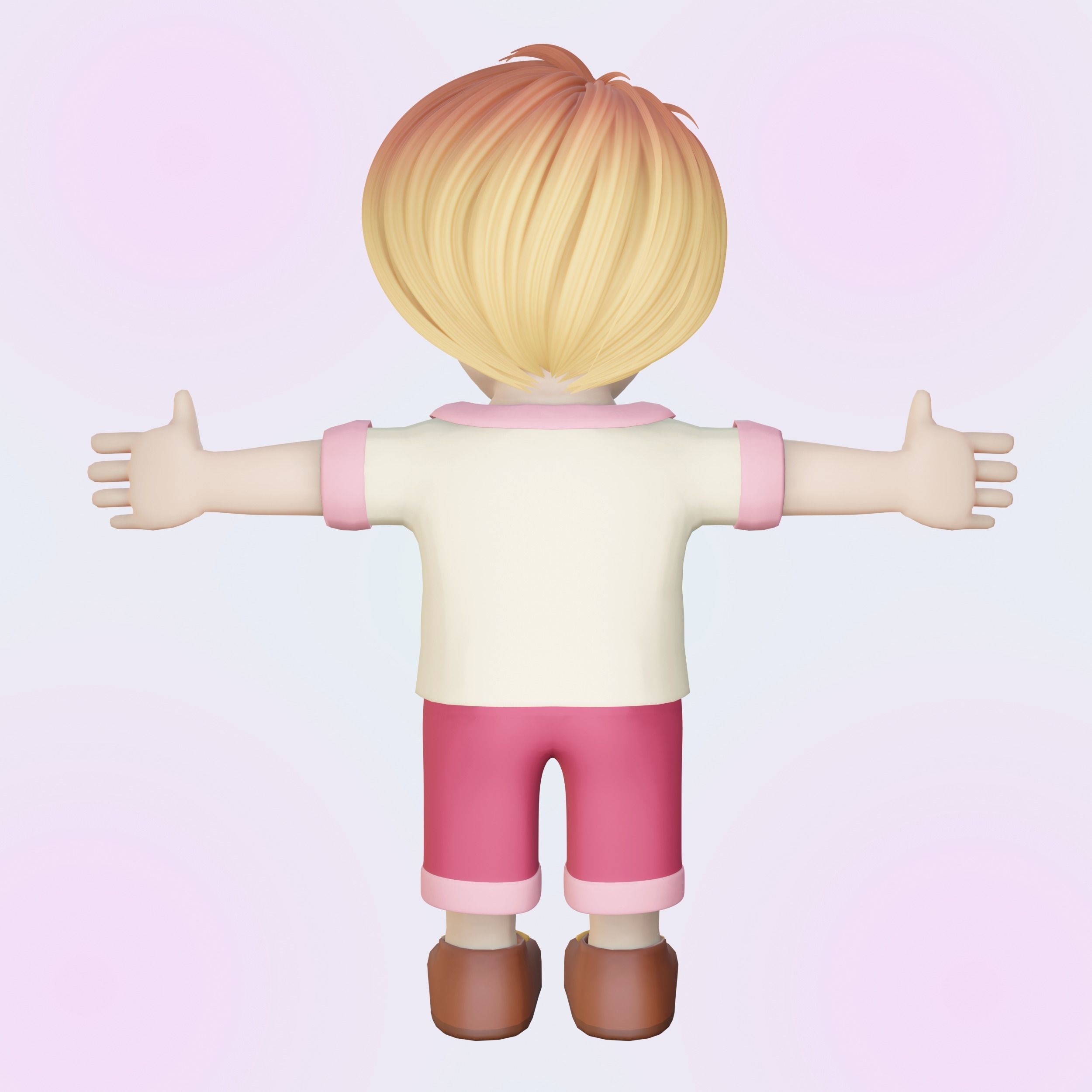 Happy Boy Trio Low-poly 3D model_6