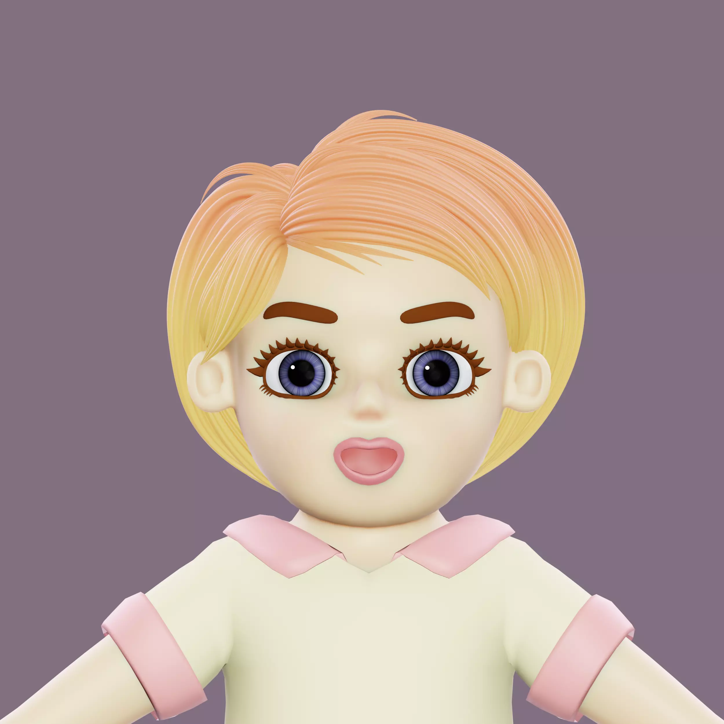 Happy Boy Trio Low-poly 3D model_0