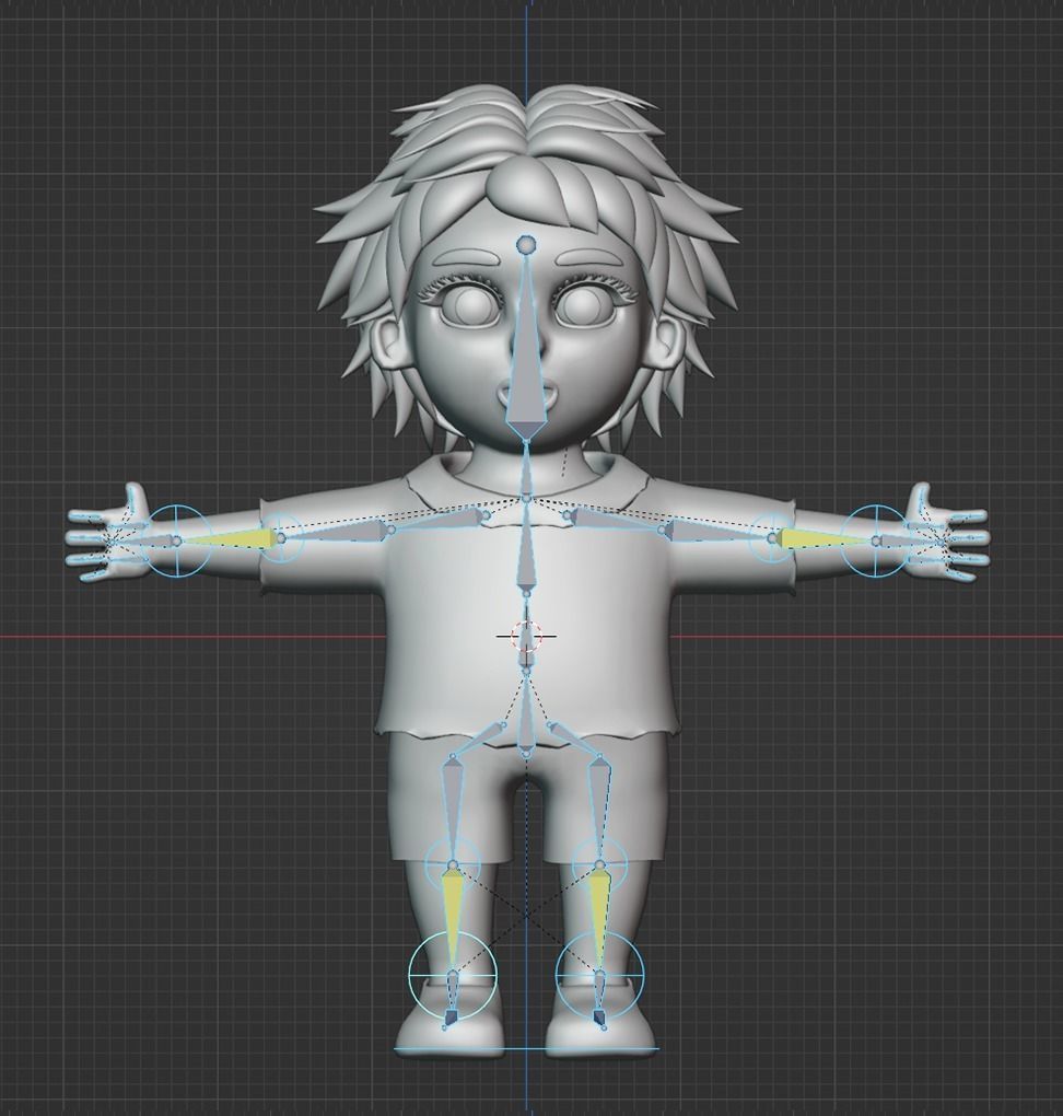 Happy Boy Trio Low-poly 3D model_17