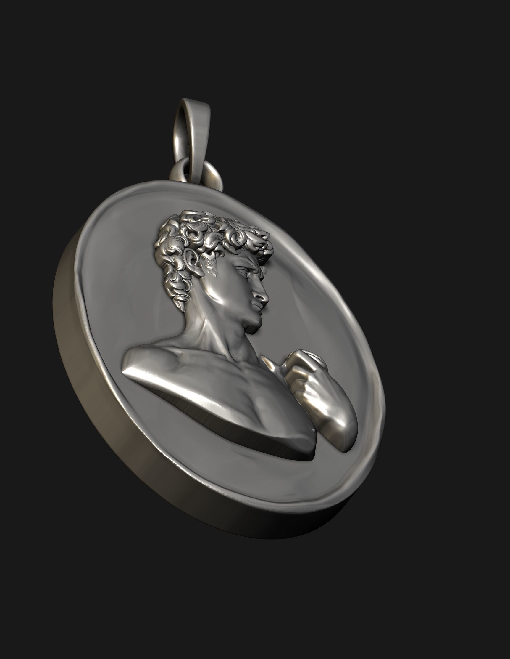 David Statue Pendant 3D print model_4