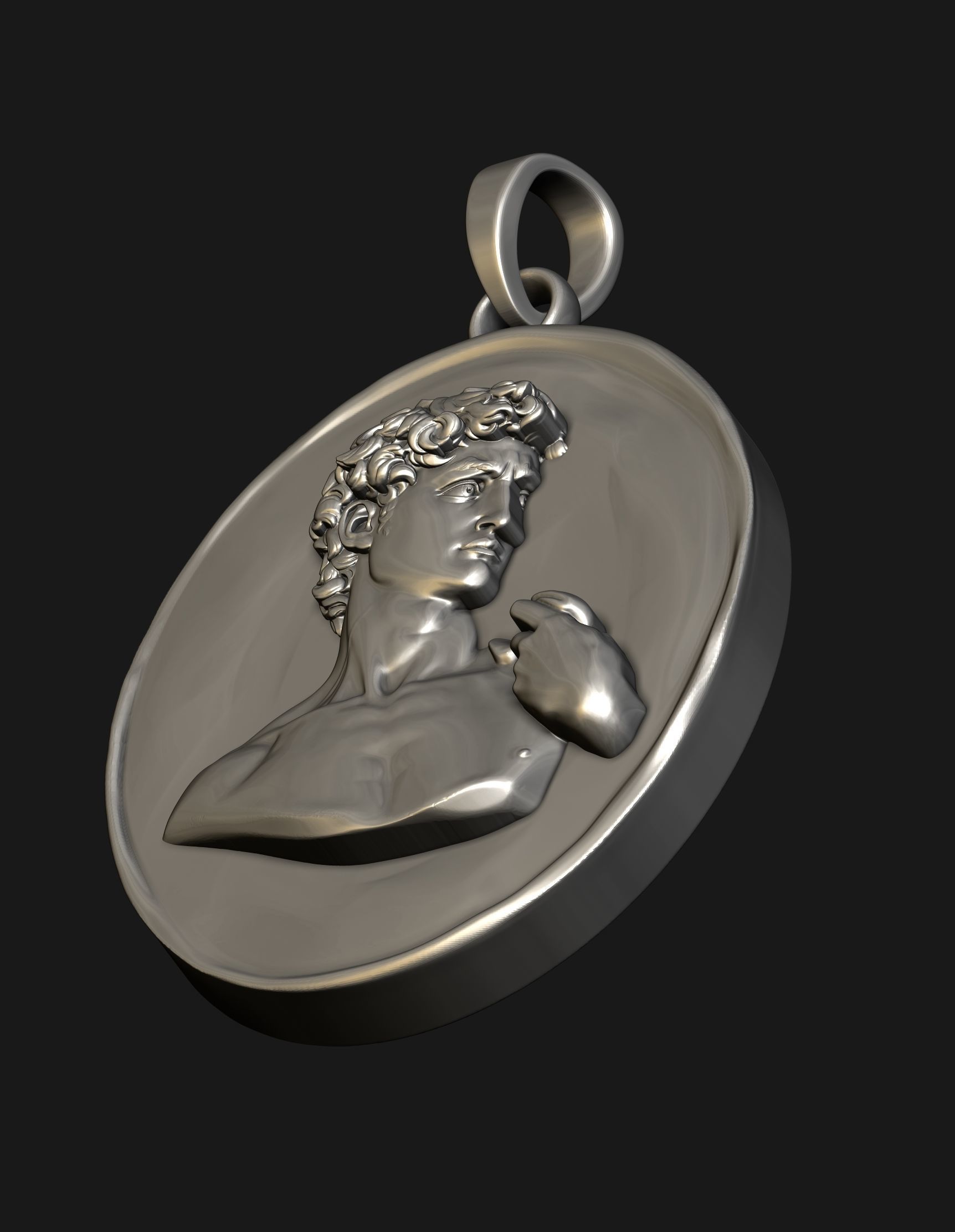 David Statue Pendant 3D print model_6