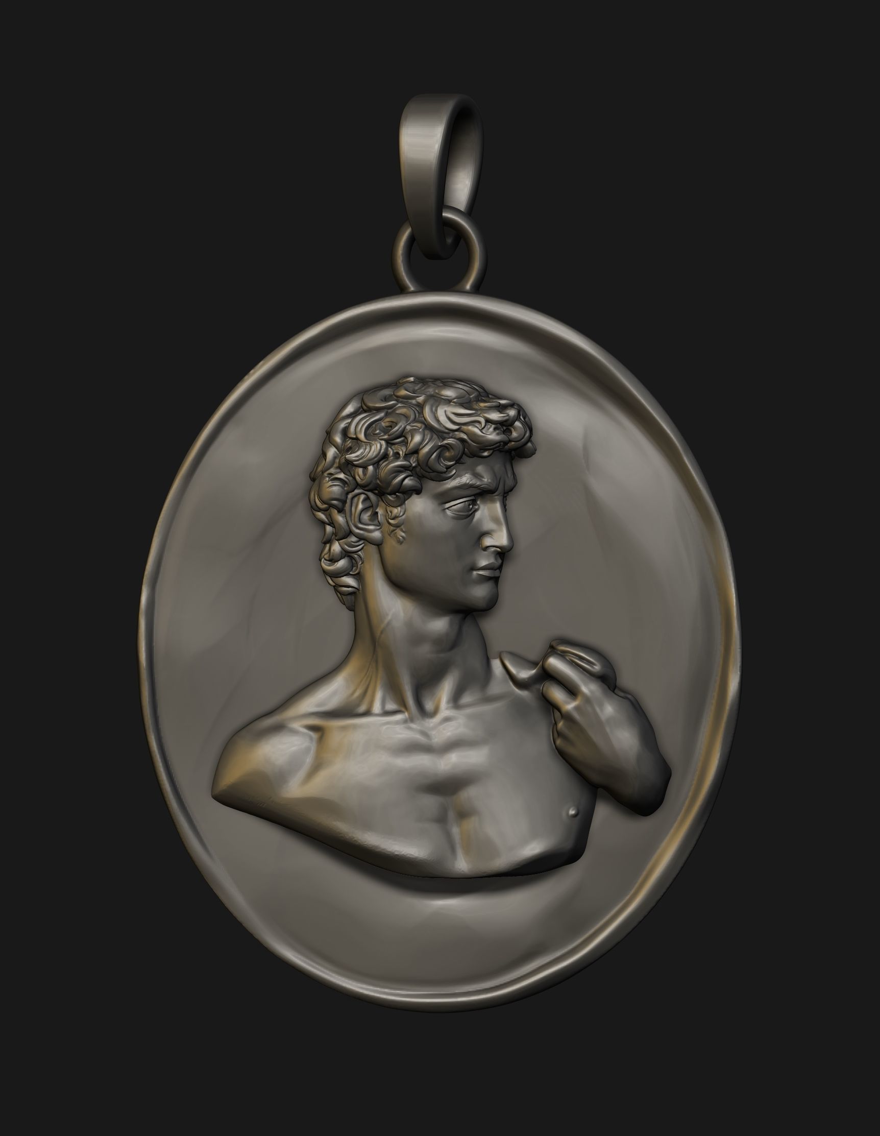 David Statue Pendant 3D print model_5