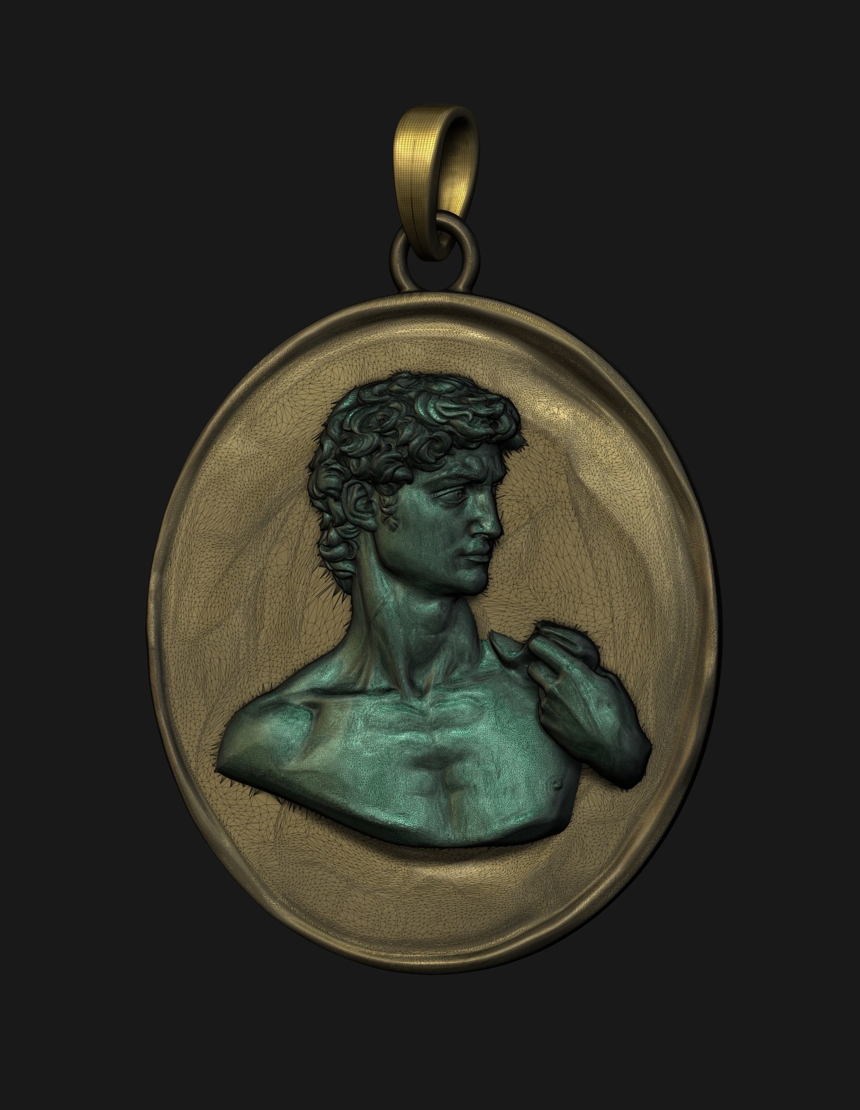 David Statue Pendant 3D print model_11