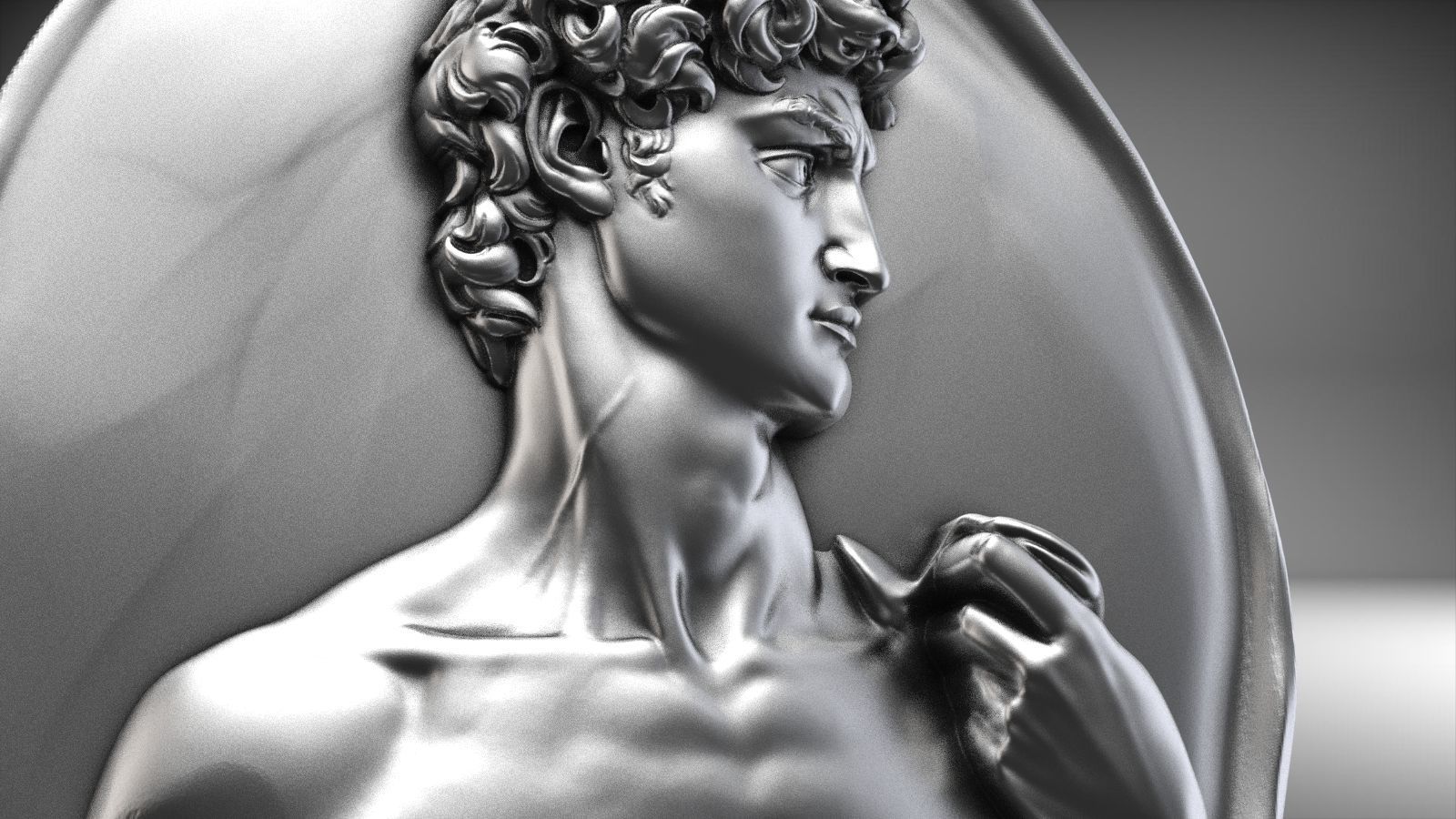 David Statue Pendant 3D print model_1